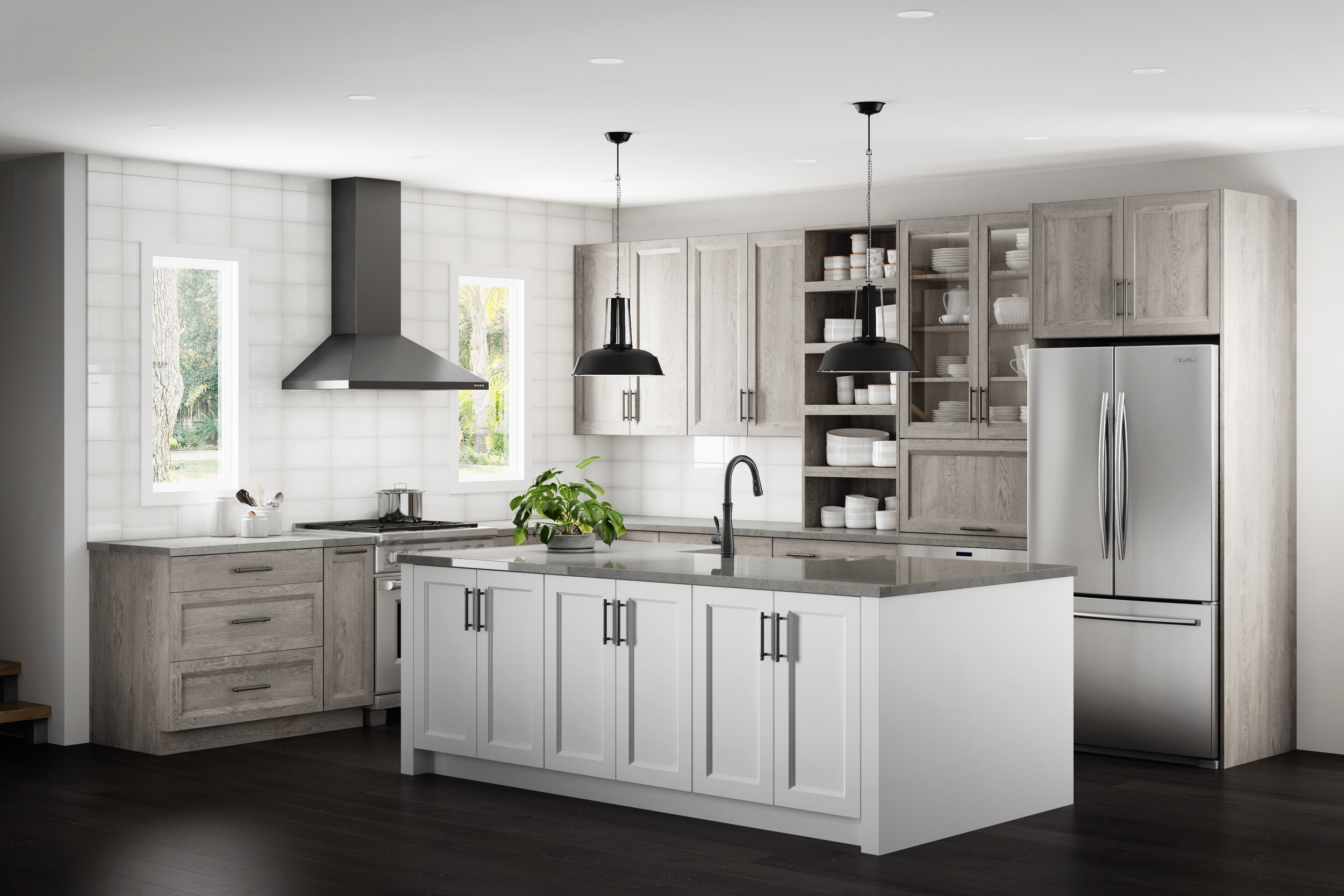 1600 Lineage | Red Oak | Sunbleached + Lineage | HDF | White Paint