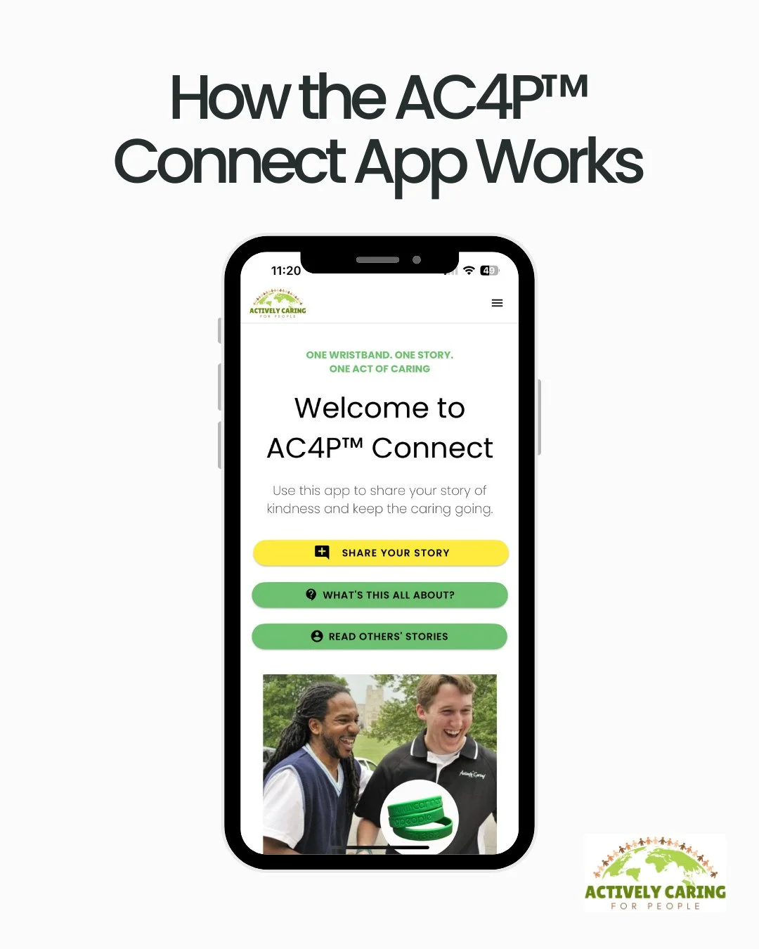 Now that the AC4P&trade; Connect App is live, here&rsquo;s exactly how it works:⁠
1️⃣ Download the app from the App Store or Google Play⁠
2️⃣ Tap &ldquo;Share Your Story&rdquo; - big or small, every act matters⁠
3️⃣ Enter your details (name, school/c