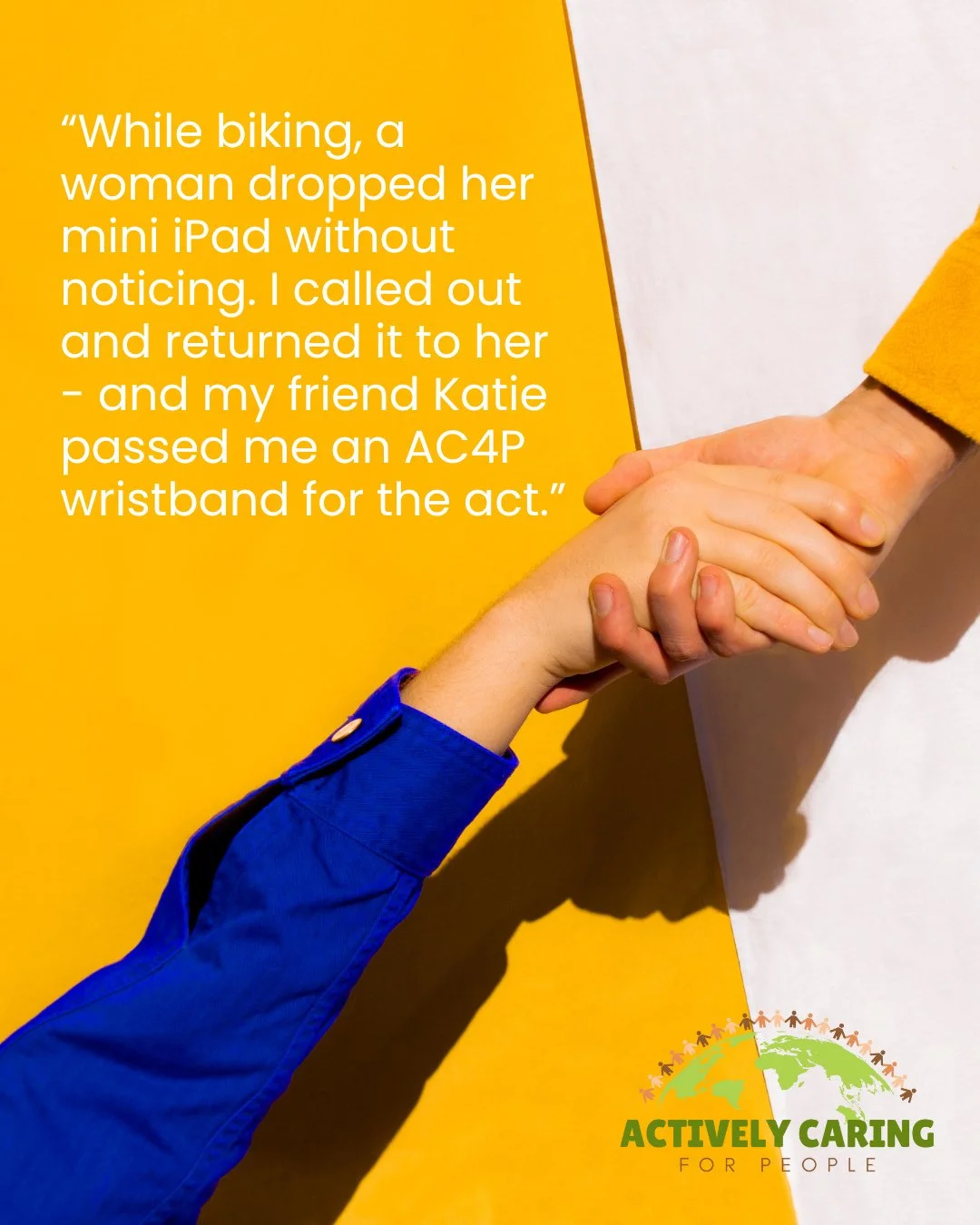 Everyday kindness makes a difference. 💚 Share your story on the AC4P&trade; Connect App &rarr; App Store &amp; Google Play at our link in bio 📲⁠
⁠
#activelycaring #activelycaringforpeople #kindnessmatters #choosekindness #randomactsofkindness #beki