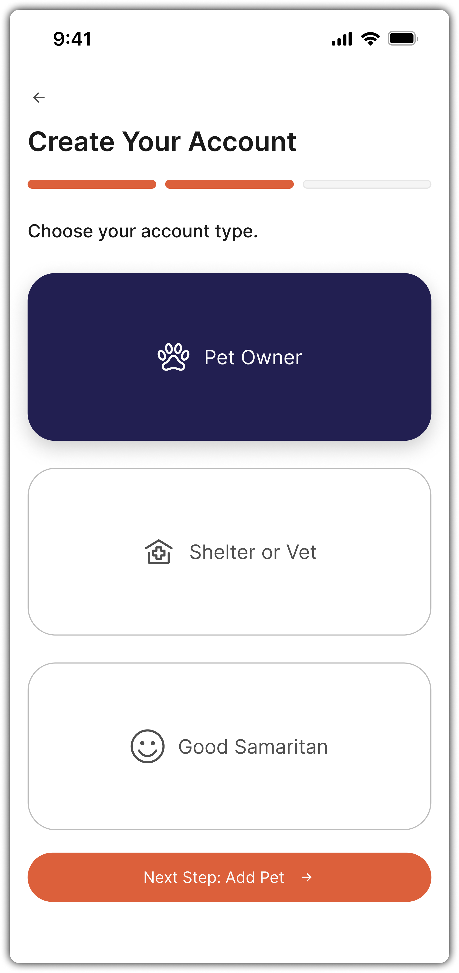 Create Account - Step