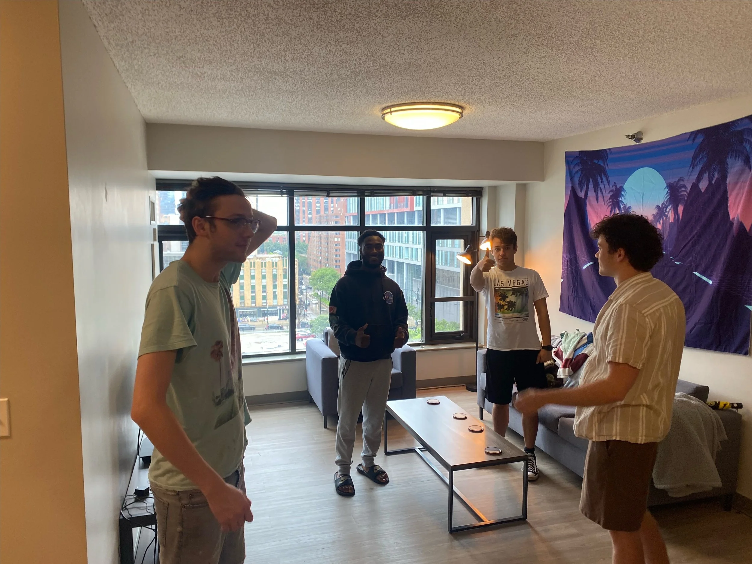 College students in an apartment.