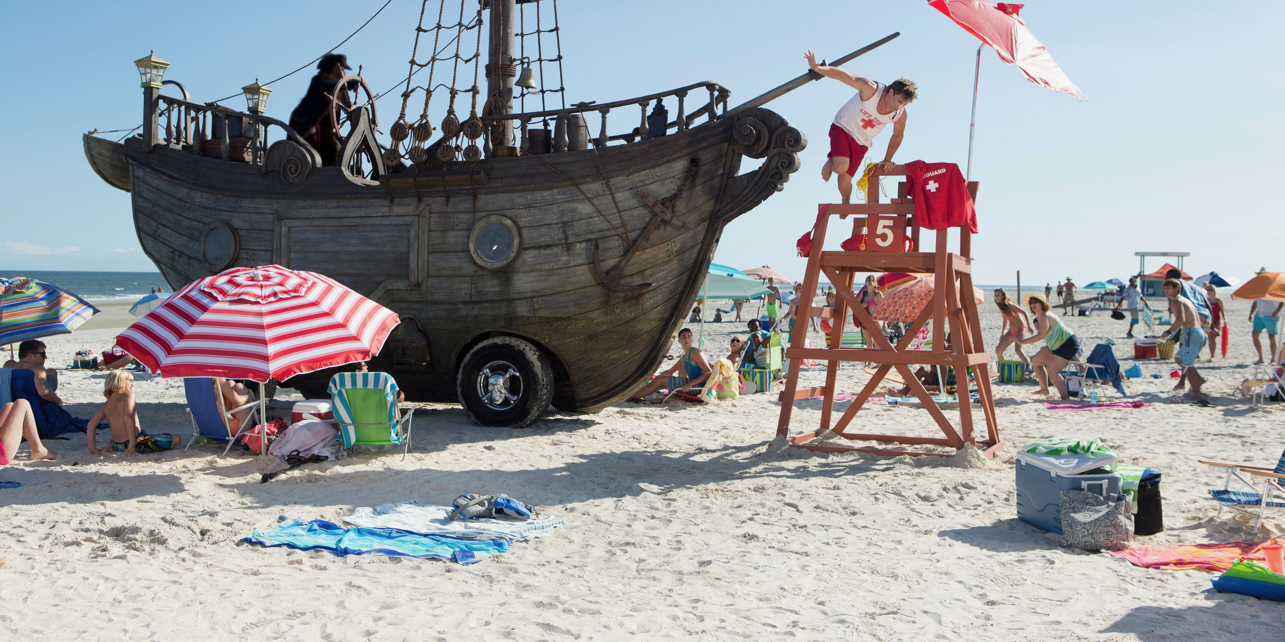 Pirate Ship Driving on the Beach