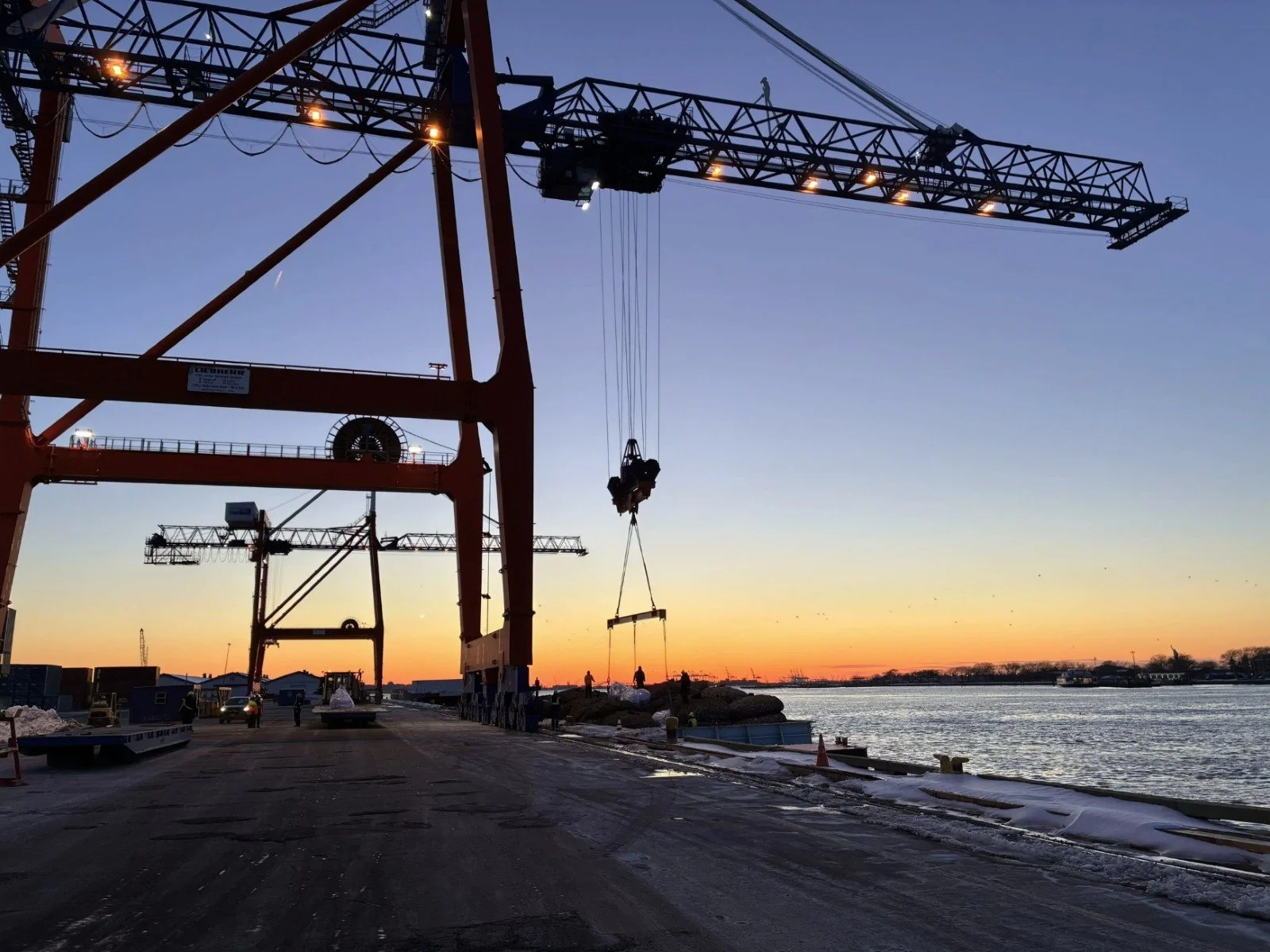Concrete Products Barge Loadout in Redhook