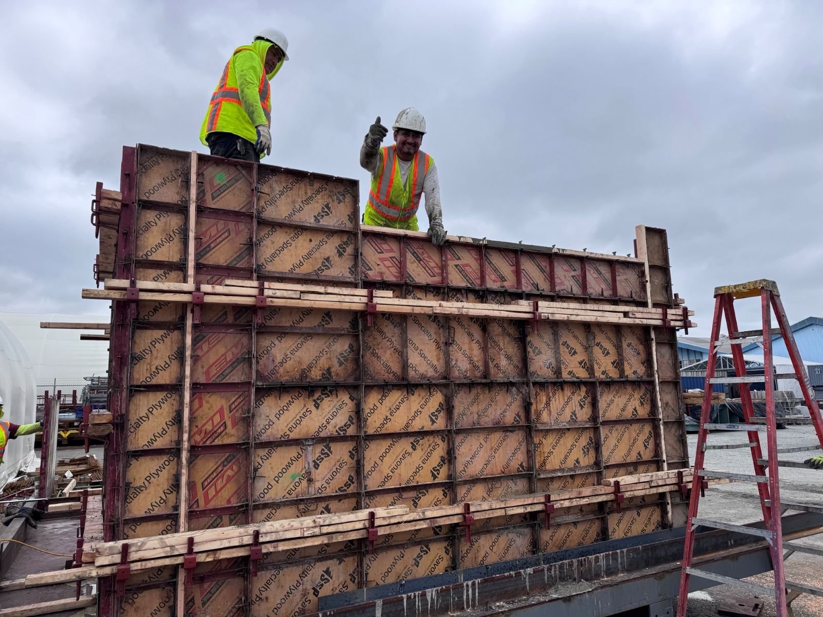 Ionic Order Construction Workers put together a custom precast project.