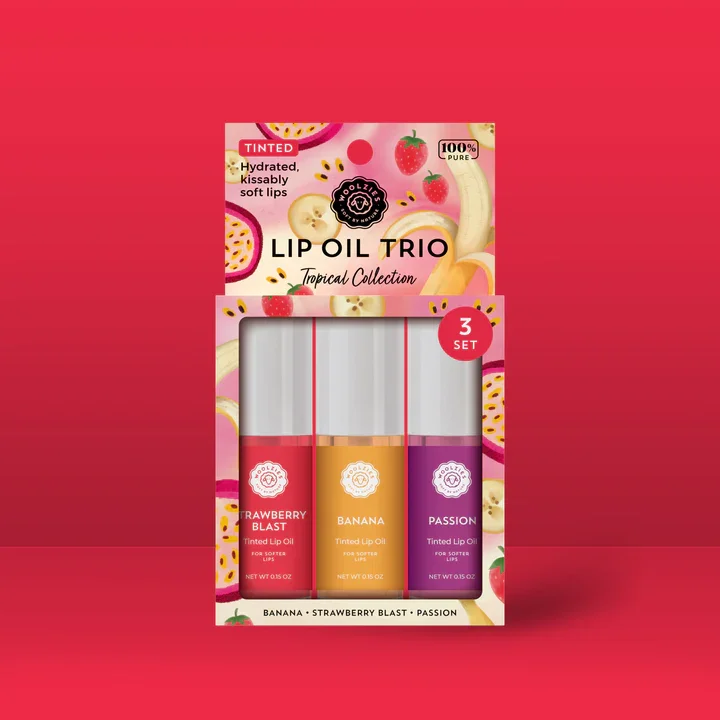 WOOLZIES - TINTED LIP OIL TRIO - TROPICAL COLLECTION - (3 SETS OF 3)
