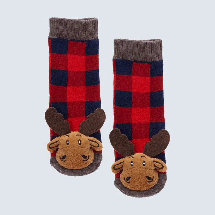 MESSY MOOSE SOCKS ~ PLAID MOOSE