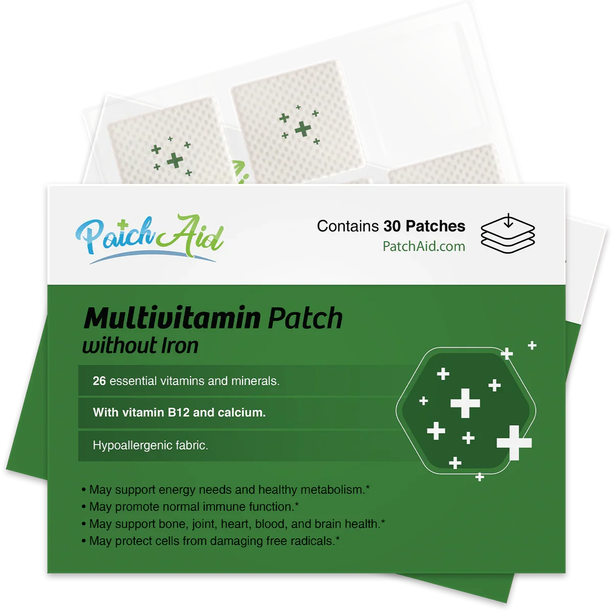 PATCHAID VITAMIN PATCH ~ Multi-Vitamin Plus Topical Patch Without Iron