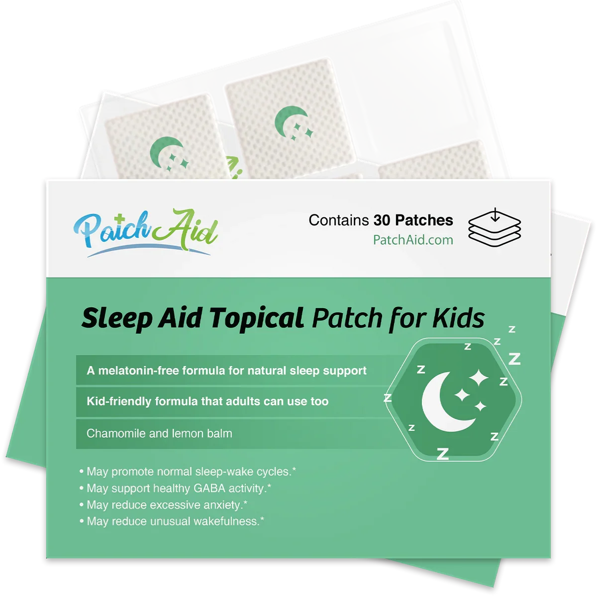 PATCHAID VITAMIN PATCH ~ Kids Sleep Aid Topical Patch (Melatonin - Free)