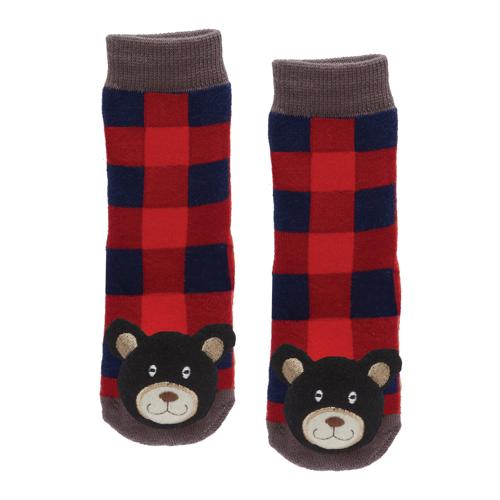 MESSY MOOSE SOCKS~ PLAID BEAR
