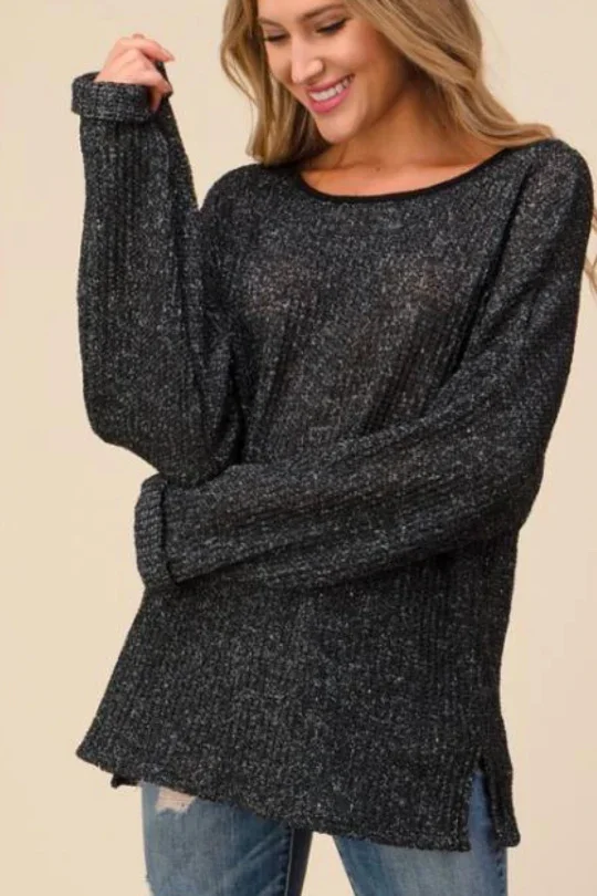 LTX-6522 Black Long Sleeve Top PLUS-6 PACK