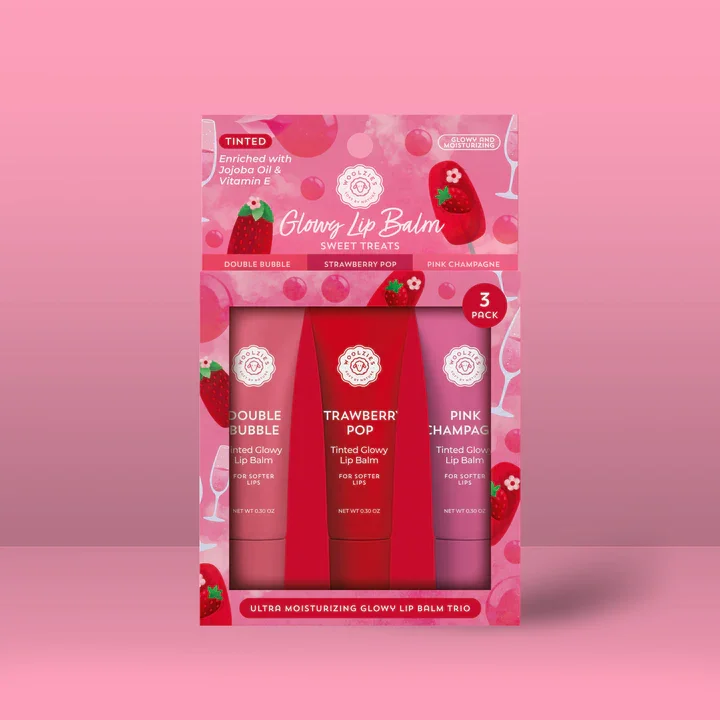 WOOLZIES - SWEET TREATS GLOWY LIP BALM TRIO - (3 SETS OF 3)
