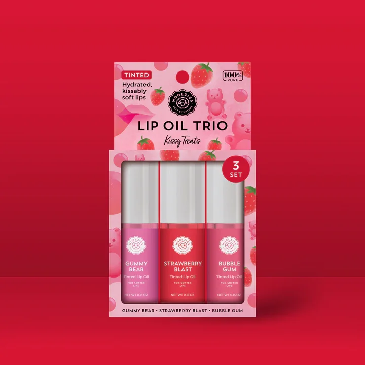 WOOLZIES - LIP OIL TRIO - KISSY TREATS - (3 SETS OF 3)