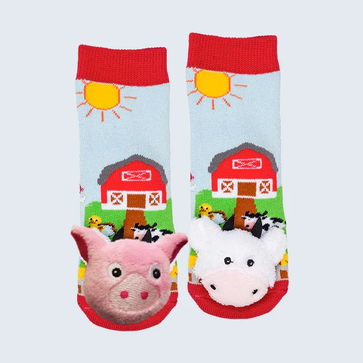 MESSY MOOSE SOCKS ~ COW / PIG MIS MATCHED TODDLER SOCKS