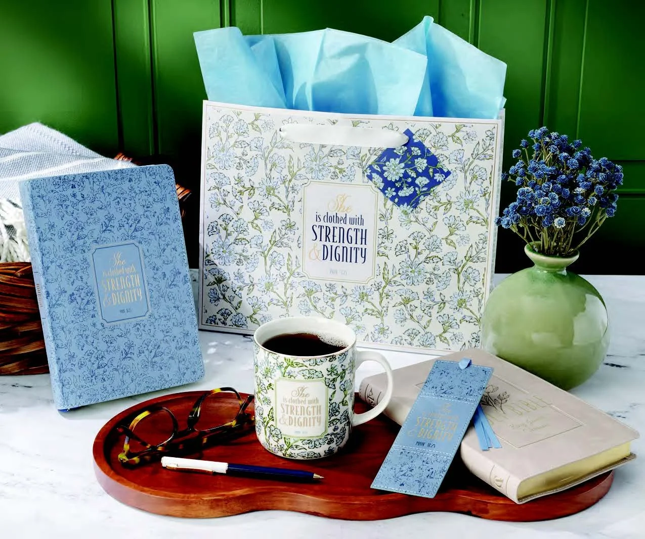 STRENGTH AND DIGNITY BLUE COTTAGE GARDEN COLLECTION