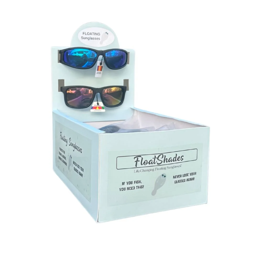 BELLAVISIONS- 12 PAIR FLOATING SUNGLASSES WITH DISPLAY BOX