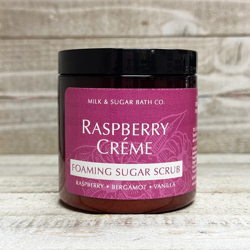raspberry creme foaming sugar scrub.webp