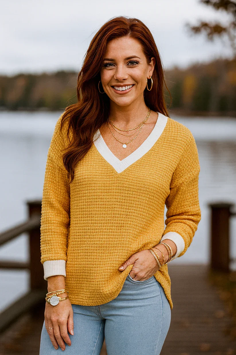 LTX- 1263S SUNLIT CHARM WAFFLE KNIT SWEATER-8 PACK