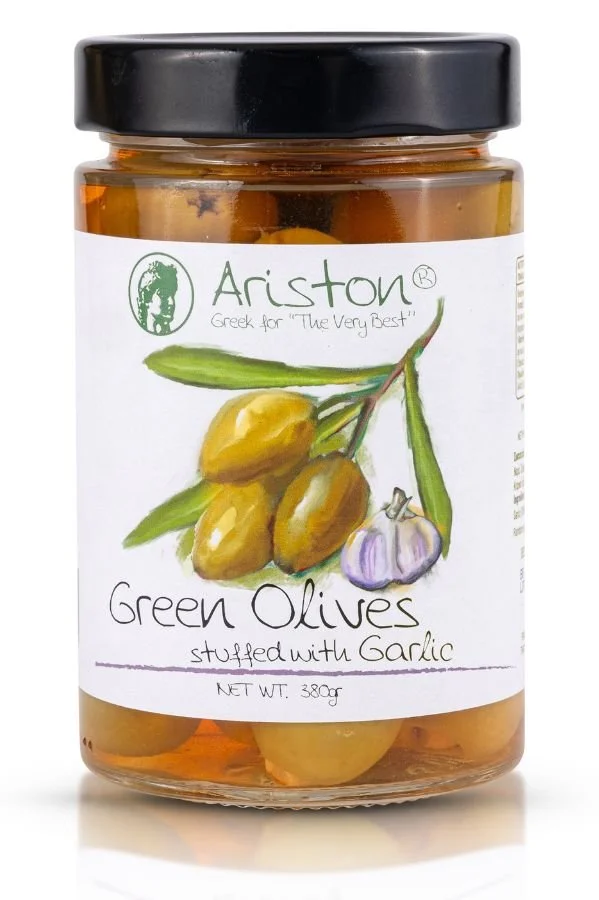 ARISTON GREEN OLIVES STUFFED WITH GARLIC