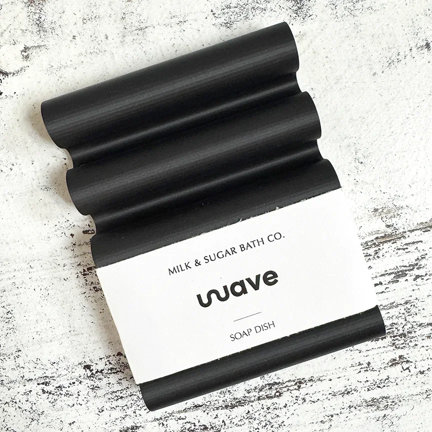 Wave Soap Dish Black.webp