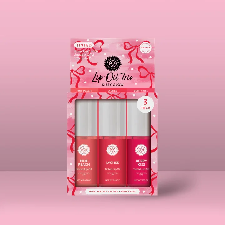 WOOLZIES - TINTED LIP OIL TRIO - KISSY GLOW - (3 SETS OF 3)