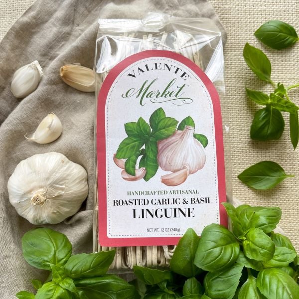 VALENTE MARKET PASTA-ROASTED GARLIC & BASIL LINGUINE