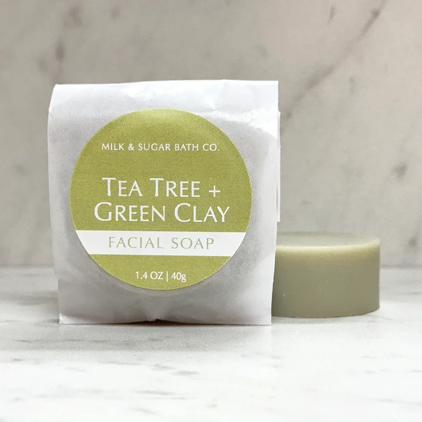 MILK AND SUGAR ~ Tea Tree + Green Clay Facial Soap