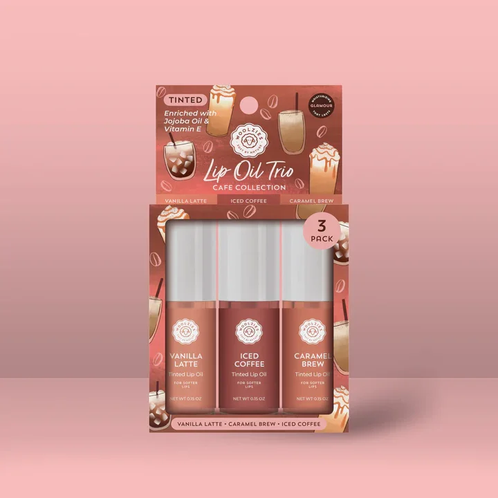 WOOLZIES - TINTED LIP OIL TRIO - CAFE COLLECTION - (3 SETS OF 3)