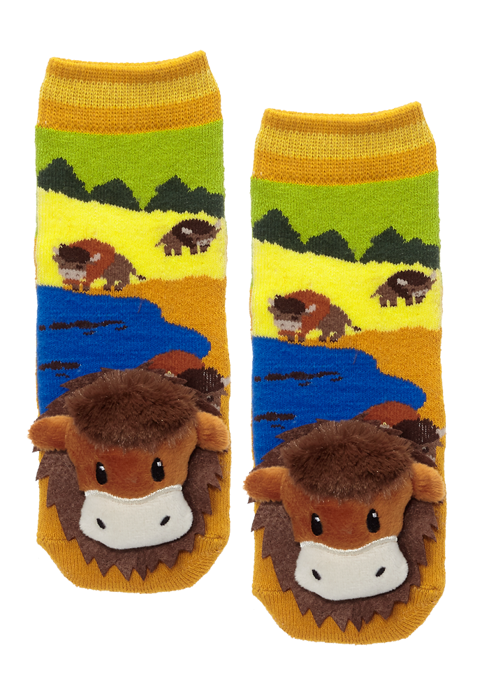 MESSY MOOSE SOCKS ~ BISON TODDLER SOCKS