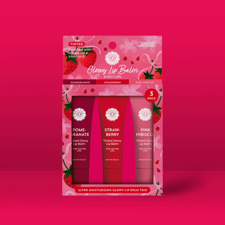 WOOLZIES - KISSY LIPS GLOWY LIP BALM TRIO - (3 SETS OF 3)