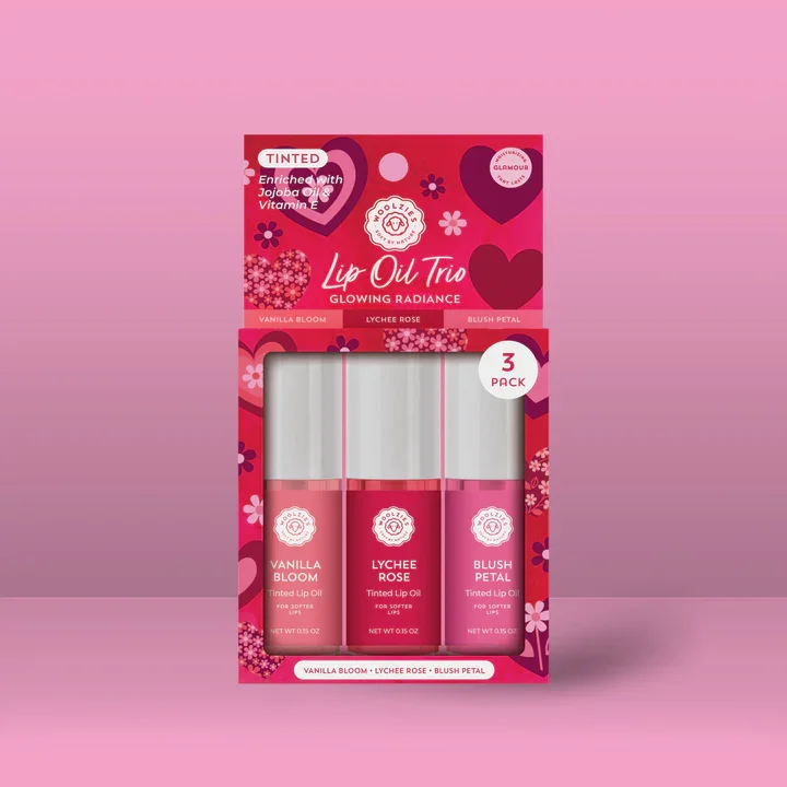 WOOLZIES - TINTED LIP OIL TRIO - GLOWING RADIANCE - (3 SETS OF 3)