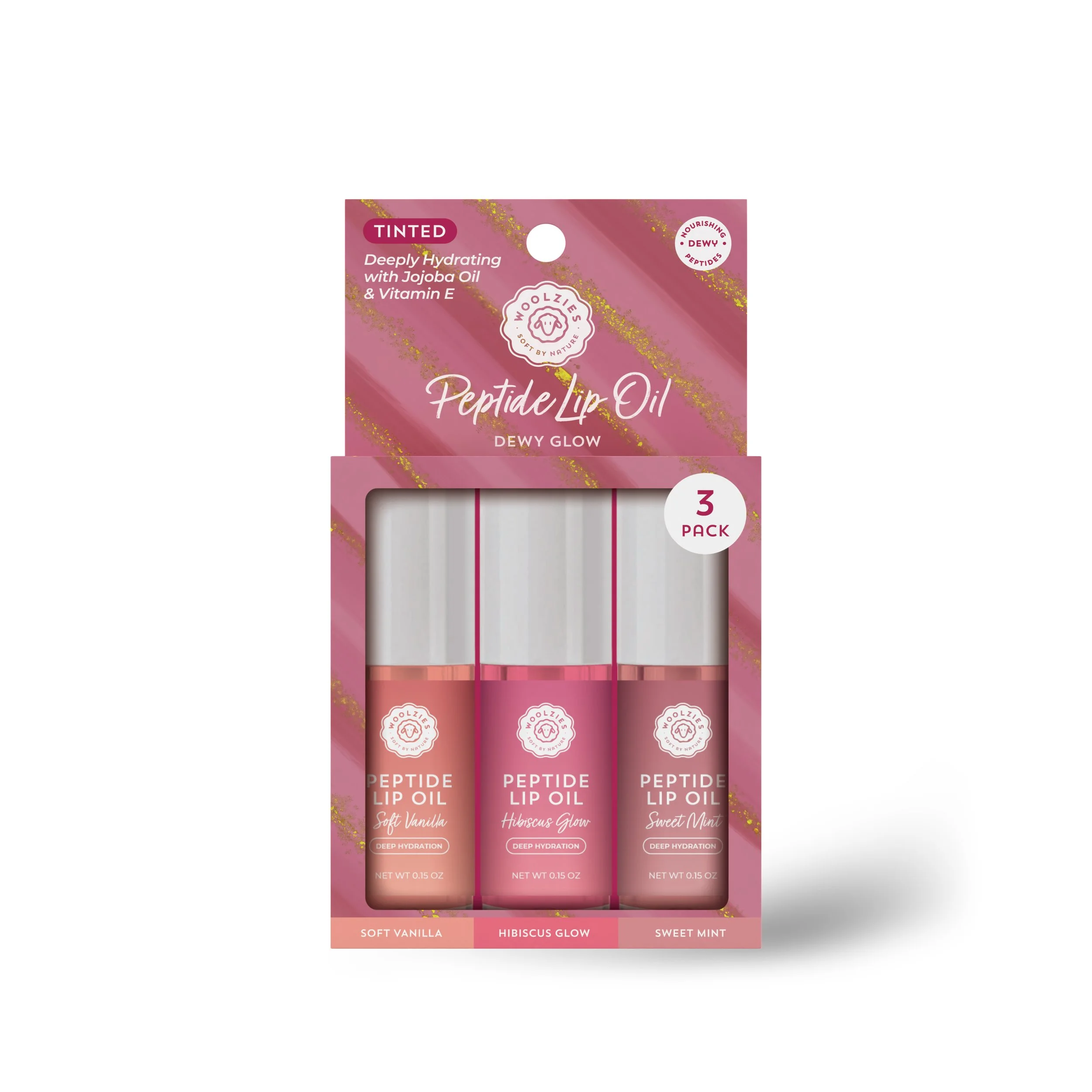 WOOLZIES ~ PEPTIDE LIP OIL TRIO - DEWY GLOW (3 SETS PER CASE)