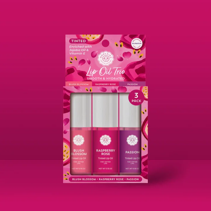 WOOLZIES - TINTED LIP OIL TRIO - SMOOTH & HYDRATED - (3 SETS OF 3)