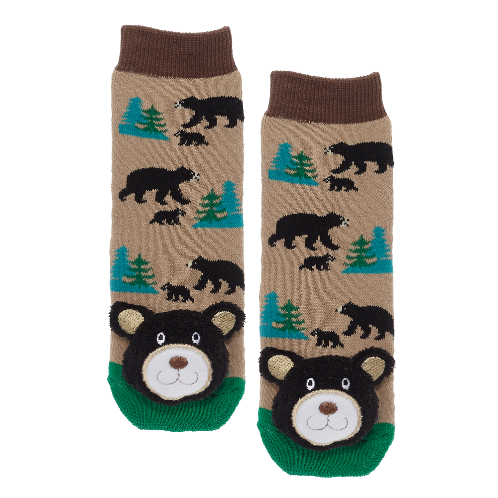 MESSY MOOSE SOCKS ~ BLACK BEAR & CUB TODDLER SOCKS