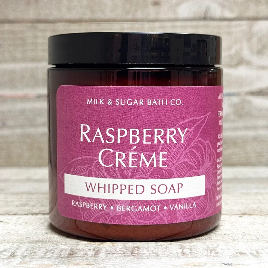 raspberry creme whipped soap.webp