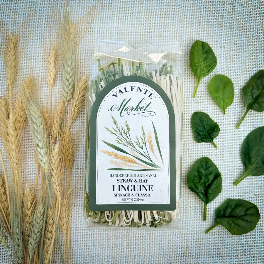 VALENTE MARKET PASTA-STRAW & HAY LINGUINE (GREEN & WHITE)