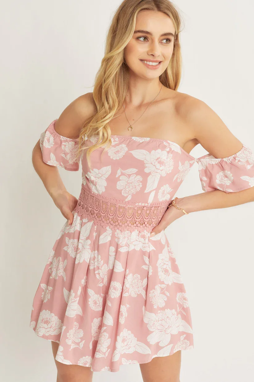 LTX-3690 Mauve Off Shoulder Romper-6 PACK