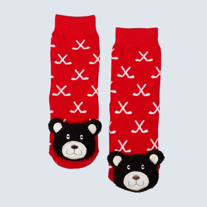 MESSY MOOSE SOCKS ~ HOCKEY STICK BEAR