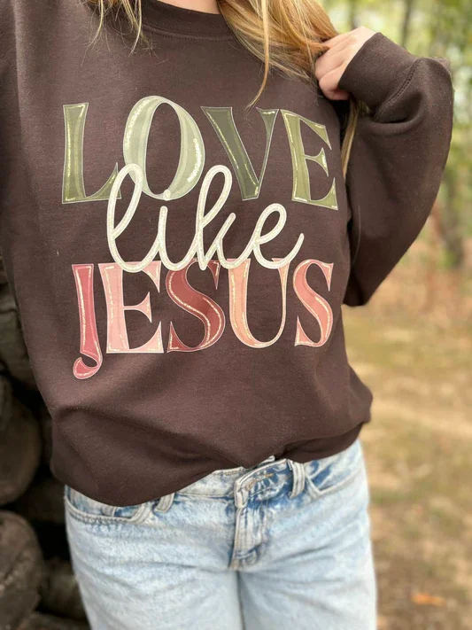 ADELLE LINEN- LOVE LIKE JESUS SWEATHSIRT