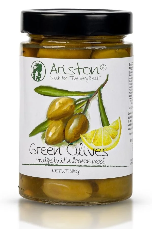 ARISTON GREEN OLIVES STUFFED WITH LEMON PEEL