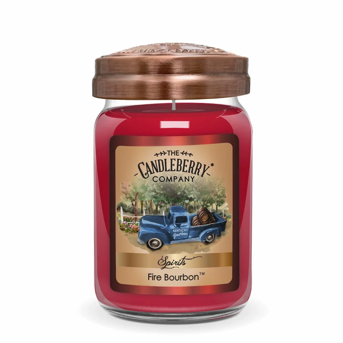 CANDLEBERRY- FIRE BOURBON LARGE JAR