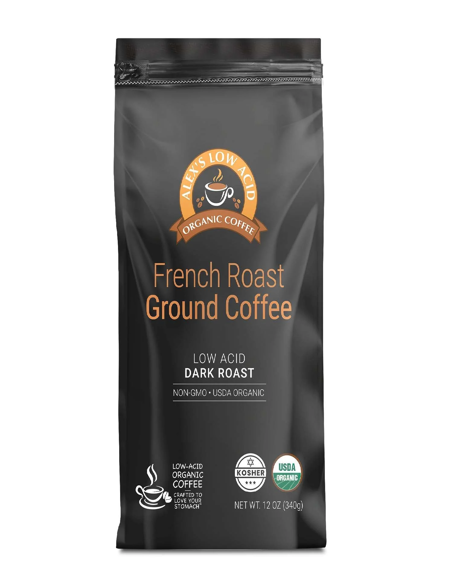 Alexs Low-Acid Organic Coffee™ - French Roast Fresh Ground (12oz).jpeg