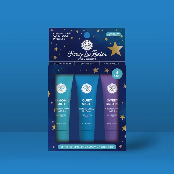 WOOLZIES - COZY NIGHTS GLOWLY LIP BALM TRIO - (3 SETS OF 3)