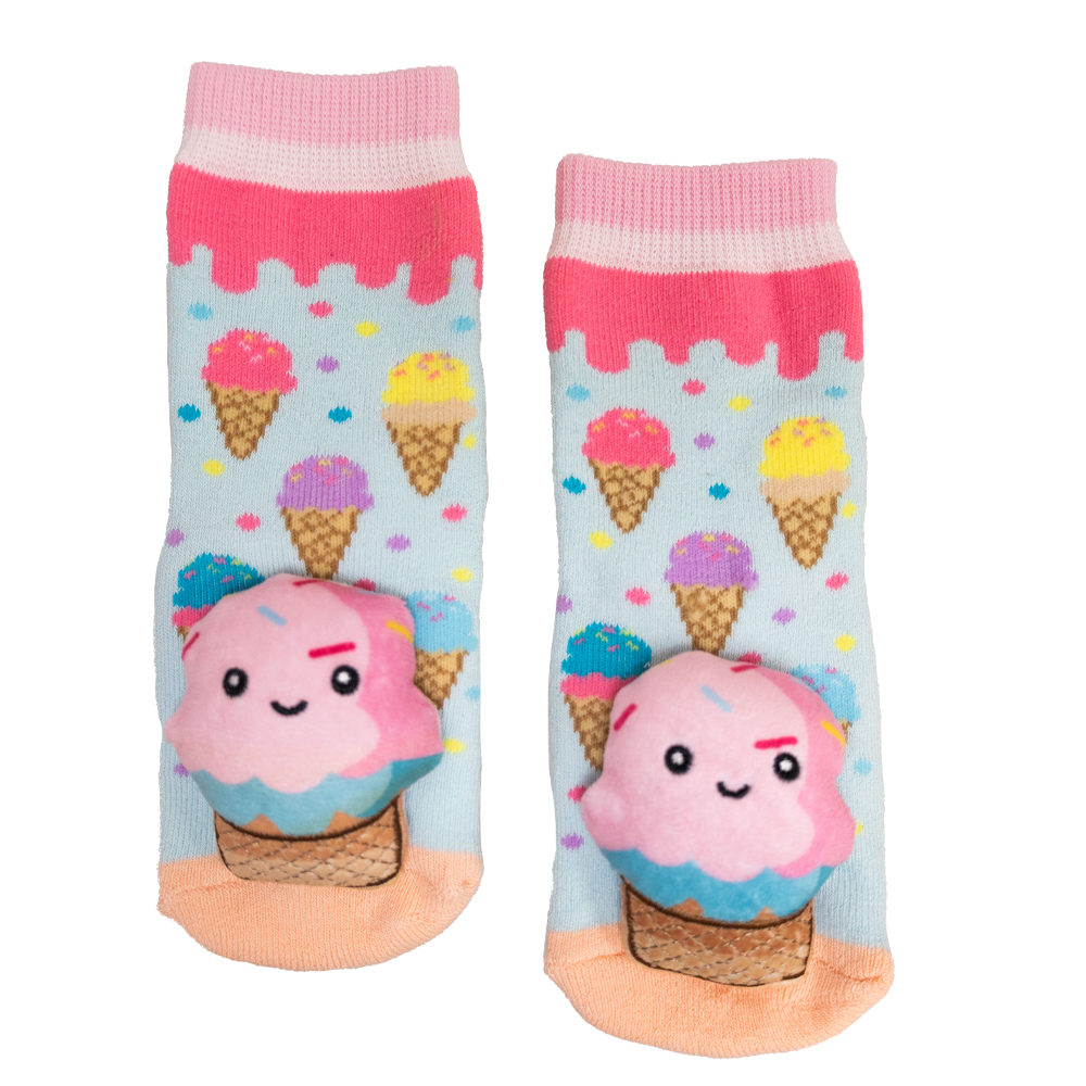 MESSY MOOSE ~ PINK ICE CREAM TODDLER SOCKS