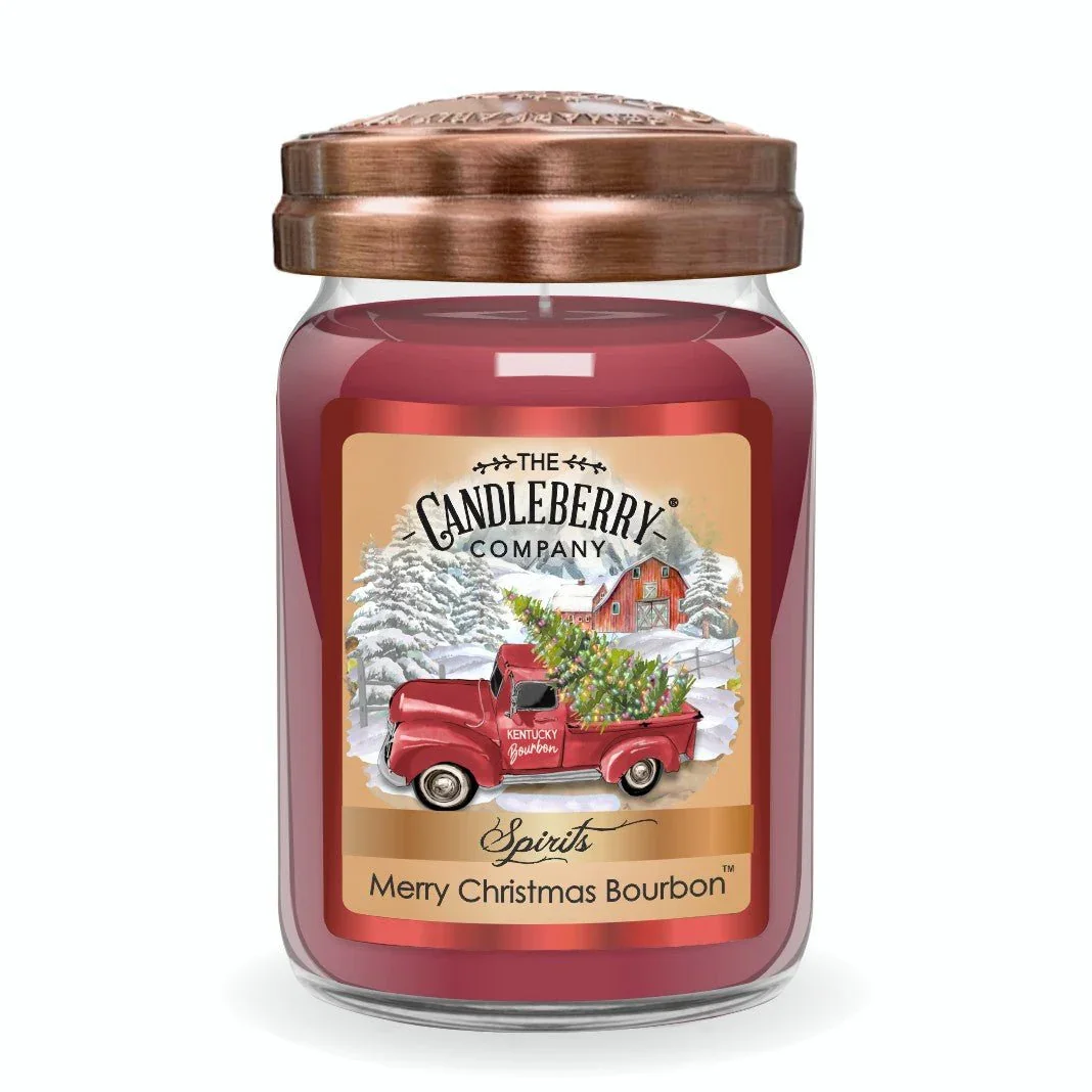 CANDLEBERRY- MERRY CHRISTMAS BOURBON LARGE JAR