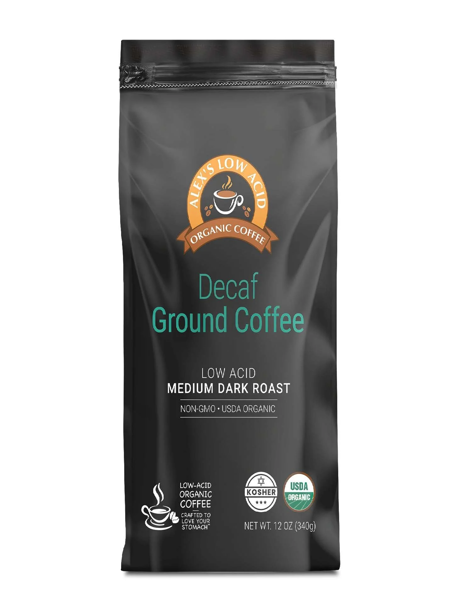 Alexs Low-Acid Organic Coffee™ - Decaf Fresh Ground (12oz).jpeg