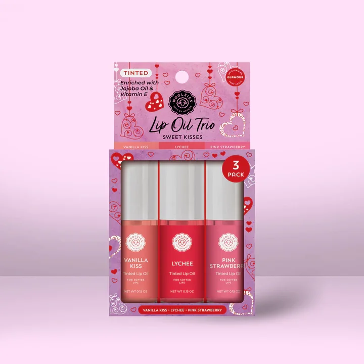 WOOLZIES - LIP OIL TRIO - SWEET KISSES - (3 SETS OF 3)