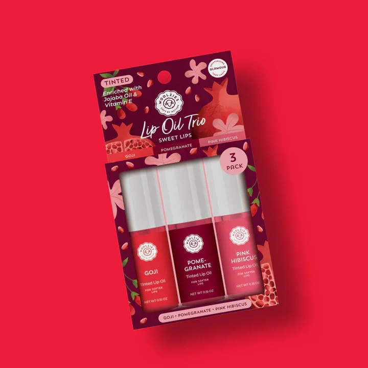 WOOLZIES - TINTED LIP OIL TRIO - SWEET LIPS - (3 SETS OF 3)
