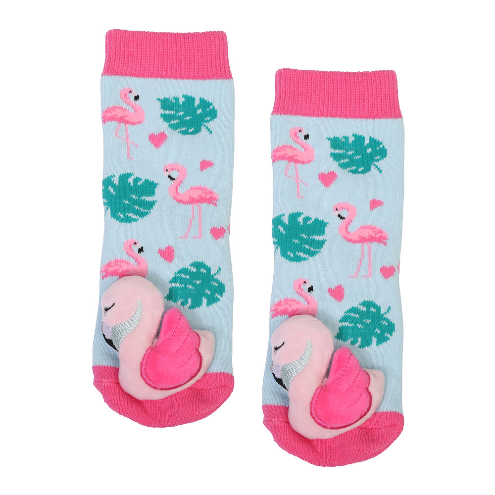 MESSY MOOSE SOCKS ~ FLAMINGO TODDLER SOCKS