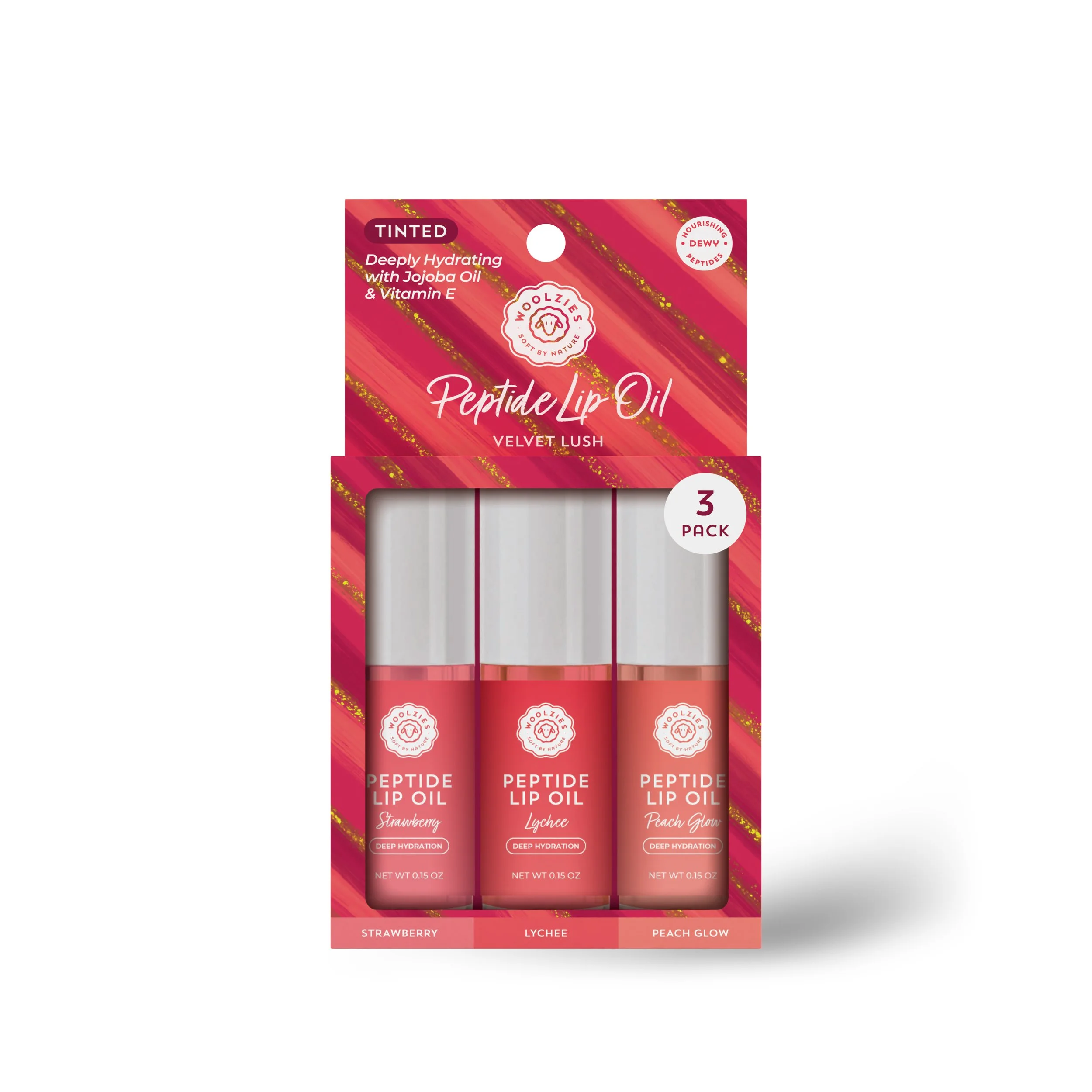 WOOLZIES~ PEPTIDE LIP OIL TRIO - VELVET LUSH ( CASE OF 3 SETS)