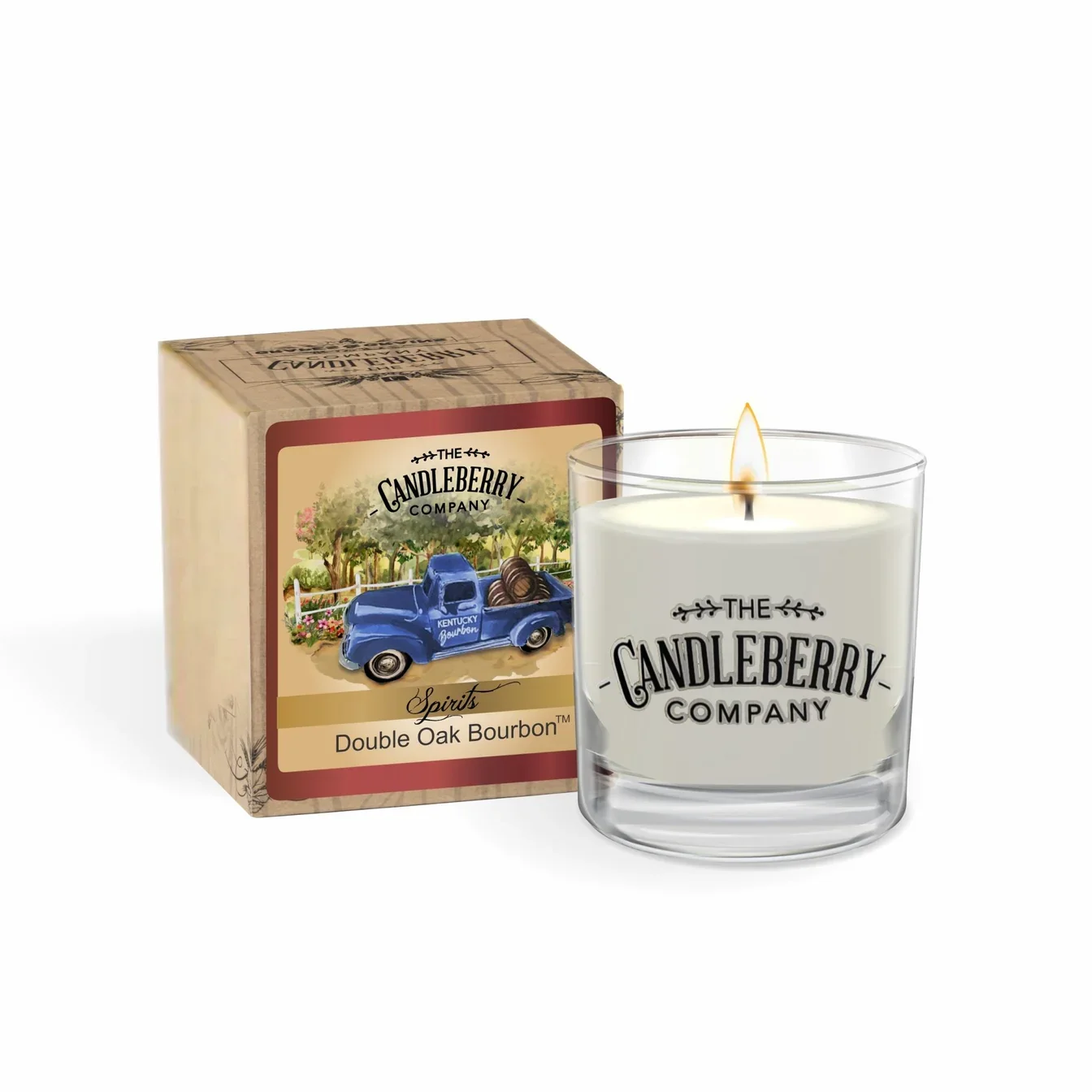 CANDLEBERRY- DOUBLE OAK BOURBON ROCKS GLASS